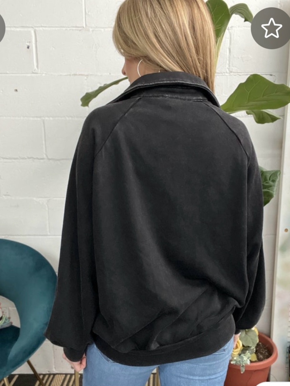 French Terry Pullover by BiBi, Black, size S - Picture 2 of 2